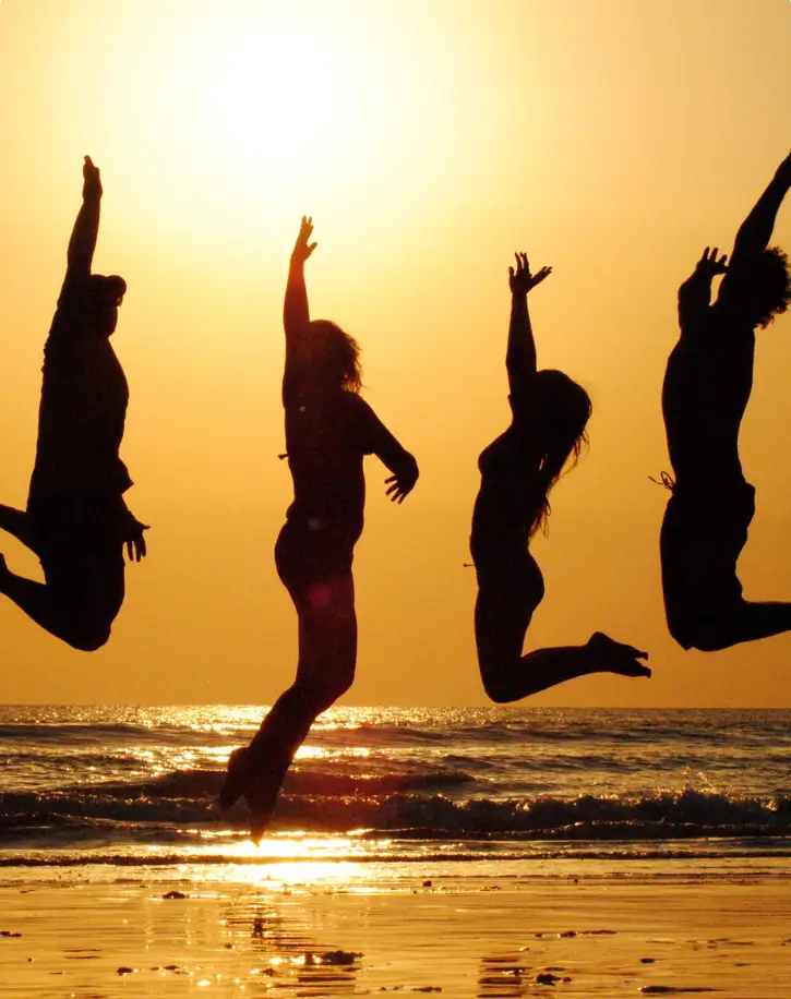 friends jumping